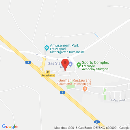 Standort der Autogas Tankstelle: Shell-Tankstelle in 71277, Rutesheim