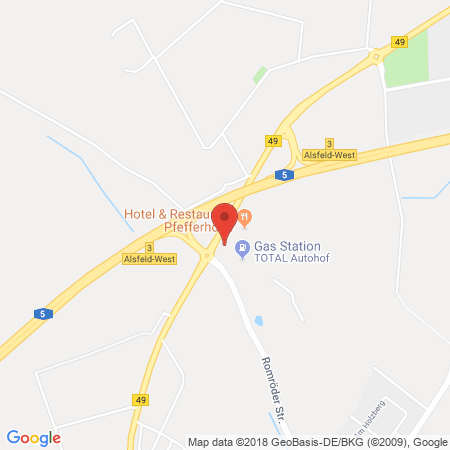 Standort der Autogas Tankstelle: Total Tankstelle Autohof Alsfeld in 36304, Alsfeld