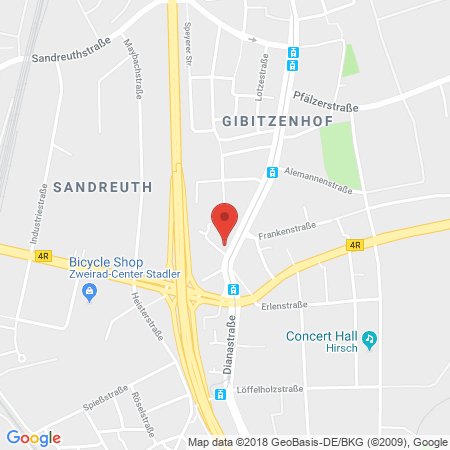 Position der Autogas-Tankstelle: Supol Tankstelle in 90443, Nürnberg