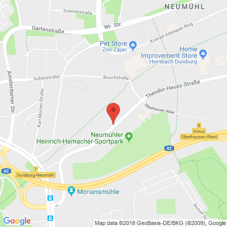 Position der Autogas-Tankstelle: Autolackiererei Duisburg Nord Hoffmann + Zur in 47167, Duisburg-Neumühl