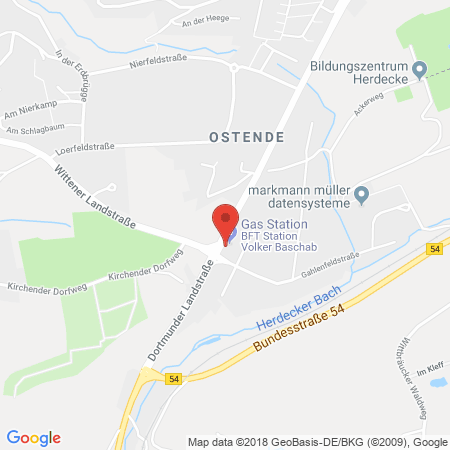 Position der Autogas-Tankstelle: BFT Tankstelle Volker Baschab in 58313, Herdecke