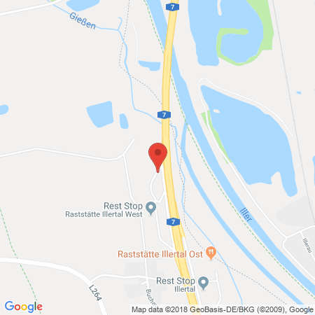 Position der Autogas-Tankstelle: BAB-Tankstelle Illertal West (Avia) in 88451, Dettingen/Iller