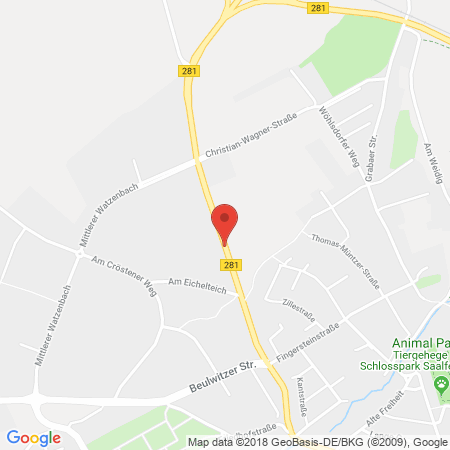 Position der Autogas-Tankstelle: Total-Tankstelle in 07318, Saalfeld