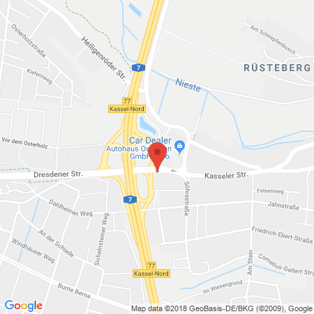 Position der Autogas-Tankstelle: Shell Tankstelle in 34266, Niestetal