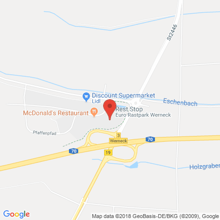 Standort der Autogas Tankstelle: Autohof Werneck (Total) in 97440, Werneck