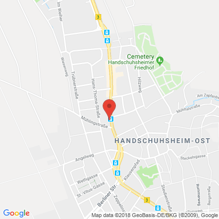 Position der Autogas-Tankstelle: Avia Tankstelle in 69121, Heidelberg