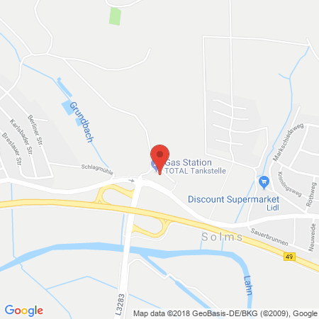 Standort der Autogas Tankstelle: Total-Tankstelle in 35606, Solms