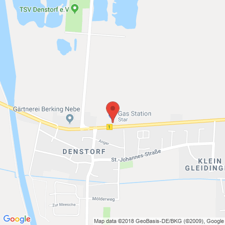 Position der Autogas-Tankstelle: Star-Tankstelle in 38159, Denstorf/Vechelde