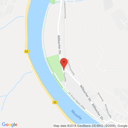 Position der Autogas-Tankstelle: ED-Tankstelle in 56841, Traben-Trarbach