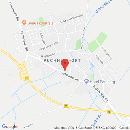 Position der Autogas-Tankstelle: Tankstelle 1 in 82178, Puchheim