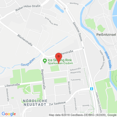 Position der Autogas-Tankstelle: Halle in 06122, Halle