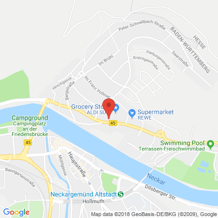 Position der Autogas-Tankstelle: Agip Tankstelle in 69151, Neckargemuend