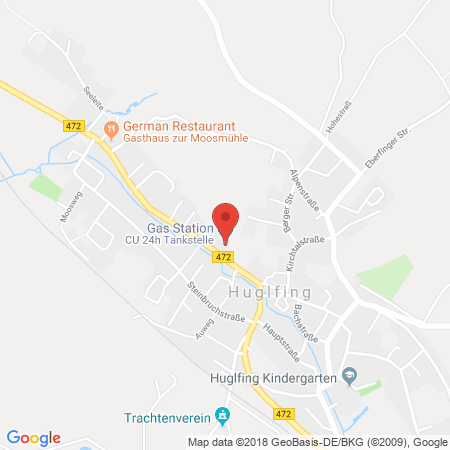 Position der Autogas-Tankstelle: Cu24h Tankstelle Gbr in 82386, Huglfing