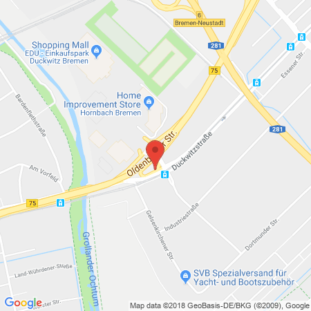 Position der Autogas-Tankstelle: Sprint Tankstelle in 28199, Bremen