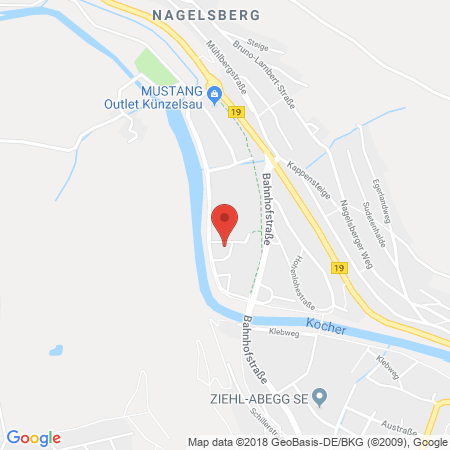 Position der Autogas-Tankstelle: Avia Xpress Automatenstation in 74653, Künzelsau