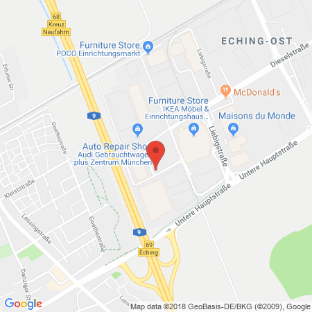Position der Autogas-Tankstelle: Supermarkt-tankstelle Eching Heisenbergstr. 3 in 85386, Eching