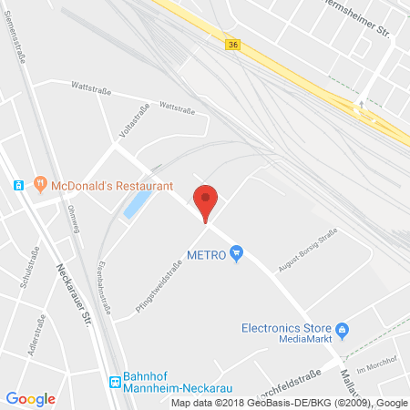 Position der Autogas-Tankstelle: Supermarkt-tankstelle Mannheim Flosswoerthstr. 30 in 68199, Mannheim
