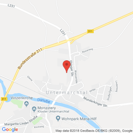 Position der Autogas-Tankstelle: Tankstelle Untermarchtal in 89617, Untermarchtal