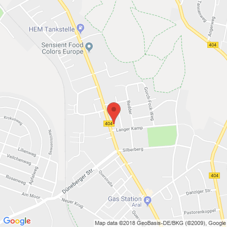 Position der Autogas-Tankstelle: Esso Tankstelle in 21502, Geesthacht