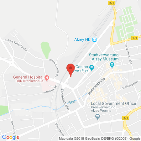 Position der Autogas-Tankstelle: Shell Tankstelle in 55232, Alzey