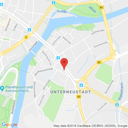 Position der Autogas-Tankstelle: Shell Tankstelle in 34125, Kassel