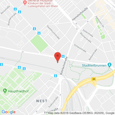 Position der Autogas-Tankstelle: Tankcenter Hauck KG in 67059, Ludwigshafen