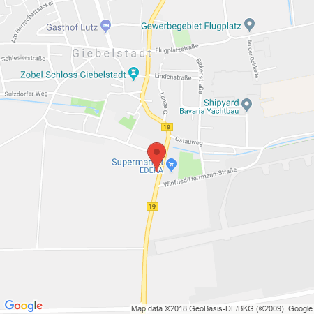 Position der Autogas-Tankstelle: Giebelstadt in 97232, Giebelstadt
