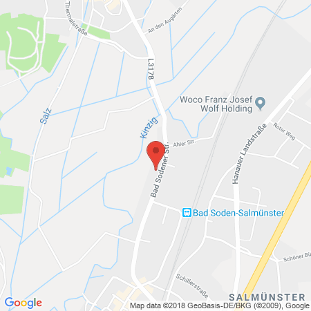 Position der Autogas-Tankstelle: Esso Tankstelle in 63628, Bad Soden-salmuenster