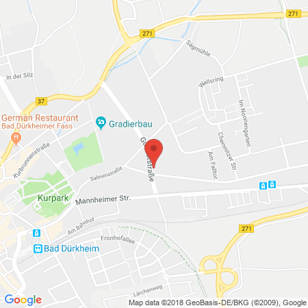Position der Autogas-Tankstelle: JET Tankstelle in 67098, Bad Duerkheim