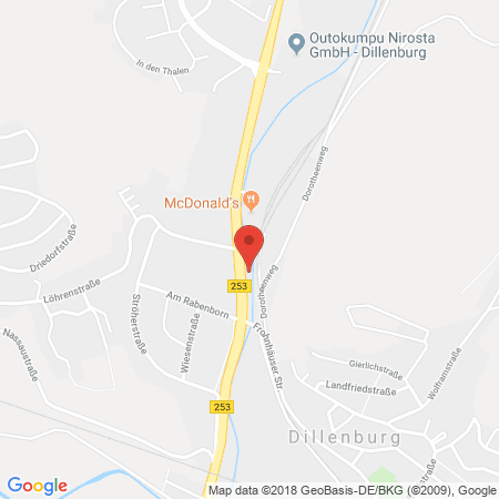 Position der Autogas-Tankstelle: JET Tankstelle in 35683, Dillenburg