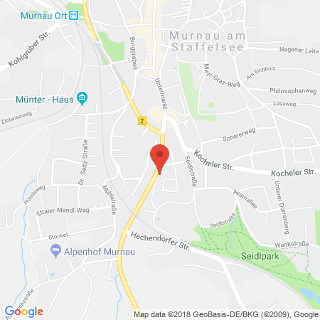 Position der Autogas-Tankstelle: OMV Tankstelle in 82418, Murnau