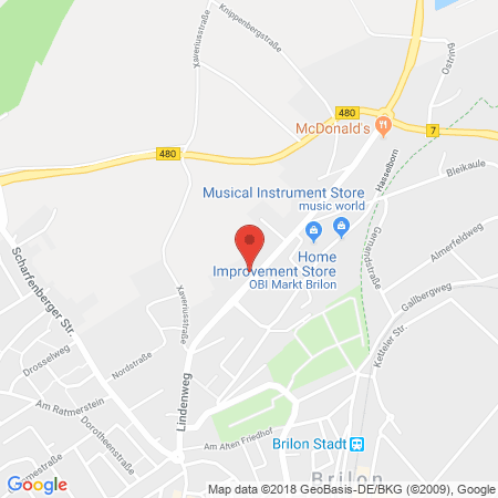 Position der Autogas-Tankstelle: Aral Tankstelle in 59929, Brilon