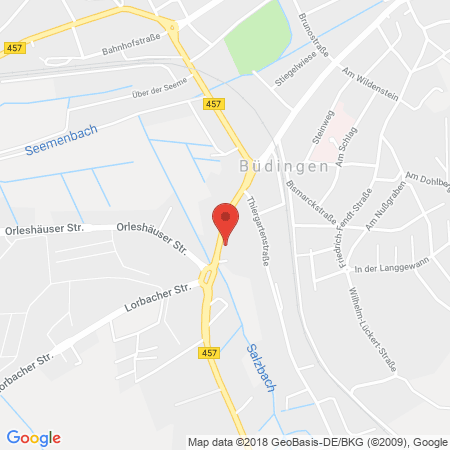 Position der Autogas-Tankstelle: Shell Tankstelle in 63654, Büdingen