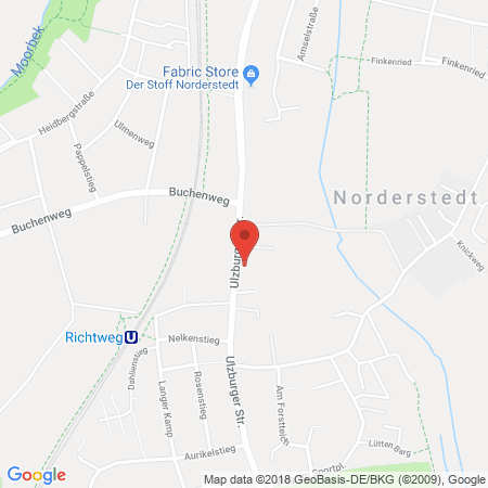 Position der Autogas-Tankstelle: JET Tankstelle in 22850, Norderstedt