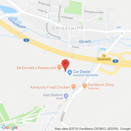 Standort der Autogas Tankstelle: Autohof Strohofer GmbH (Shell) in 96160, Geiselwind