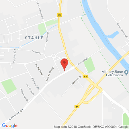 Position der Autogas-Tankstelle: Esso Tankstelle in 37671, Hoexter