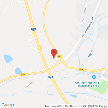 Position der Autogas-Tankstelle: AVIA Tankstelle in 98673, Eisfeld