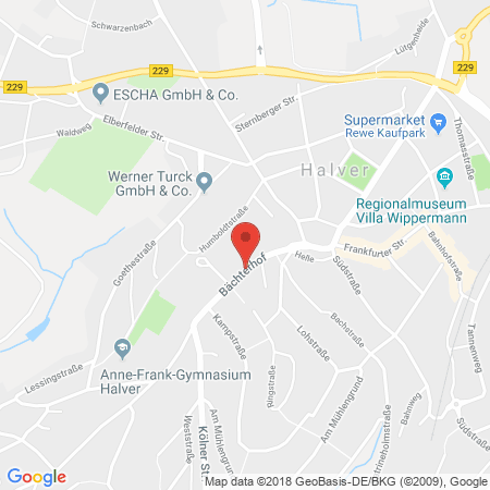 Position der Autogas-Tankstelle: Bft Station Rainer Wiebusch in 58553, Halver