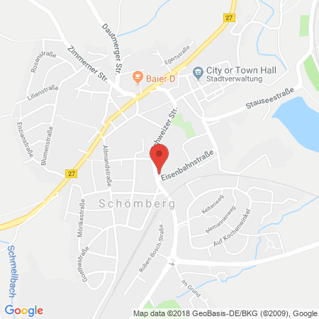Position der Autogas-Tankstelle: AVIA Tankstelle in 72355, Schömberg