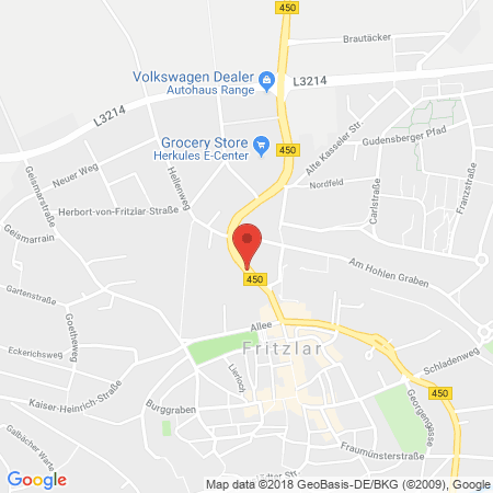 Position der Autogas-Tankstelle: Star Tankstelle in 34560, Fritzlar