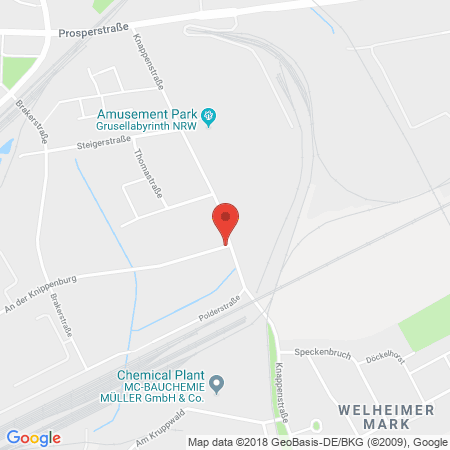 Position der Autogas-Tankstelle: Weddeling in 46238, Bottrop