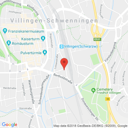 Position der Autogas-Tankstelle: Shell Tankstelle in 78050, Villingen-schwenningen