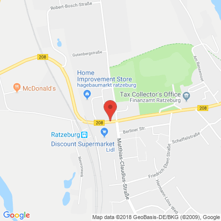 Position der Autogas-Tankstelle: Star Tankstelle in 23909, Ratzeburg