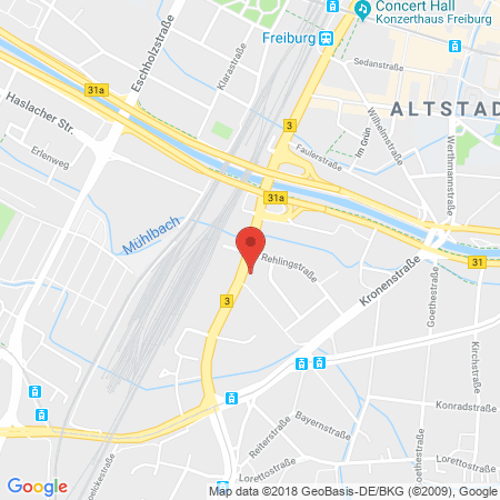 Position der Autogas-Tankstelle: Union Tankhof in 79100, Freiburg