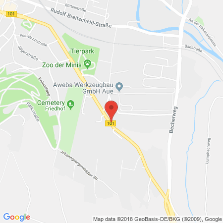 Position der Autogas-Tankstelle: Star Tankstelle in 08280, Aue