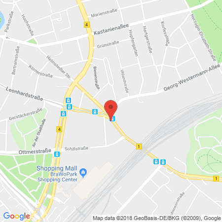 Position der Autogas-Tankstelle: Shell Tankstelle in 38102, Braunschweig