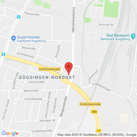 Position der Autogas-Tankstelle: Aral Tankstelle in 86199, Augsburg