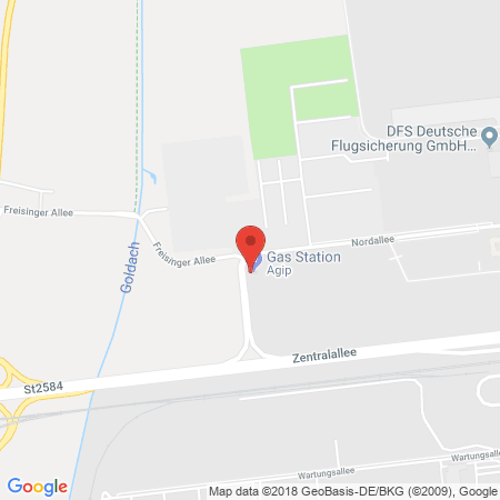 Position der Autogas-Tankstelle: Agip Tankstelle in 85356, Muenchen
