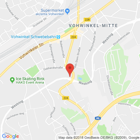 Position der Autogas-Tankstelle: Esso Tankstelle in 42329, Wuppertal
