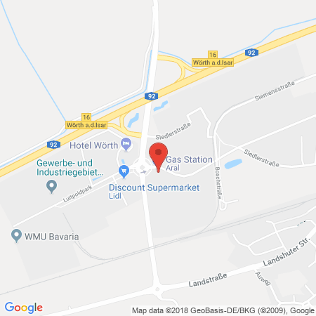 Standort der Tankstelle: ARAL Tankstelle in 84109, Wörth a. d. Isar
